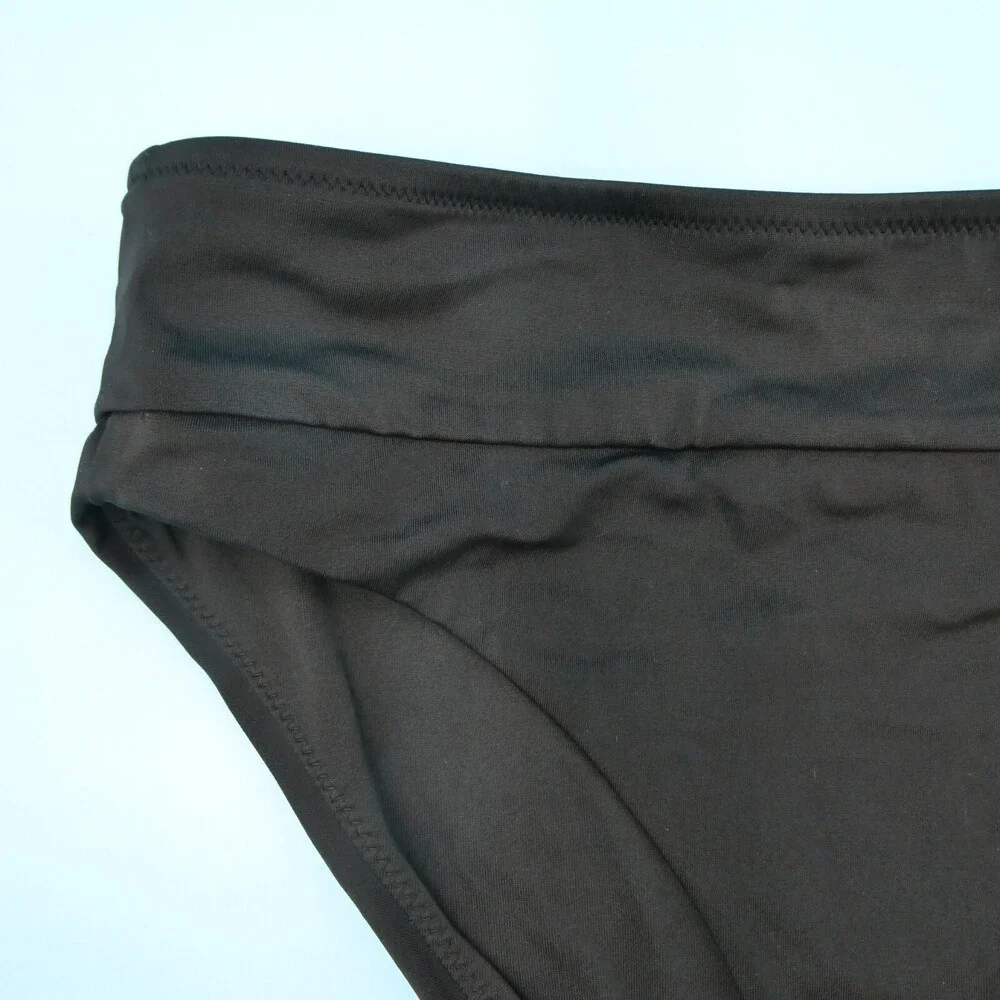 Victorias Secret Medium Black Mid Rise Bikini Bottom Cheeky Hipster Swimwear New
